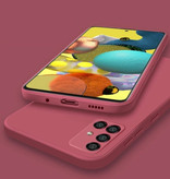 My choice Coque en silicone carrée Samsung Galaxy A21s - Coque souple et mate Liquid Cover Rouge