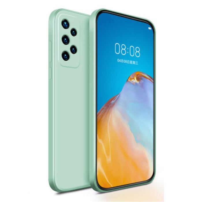 Funda de Silicona Cuadrada para Samsung Galaxy S8 - Carcasa Suave Mate Cubierta Líquida Verde Claro