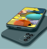 My choice Samsung Galaxy A31 Kwadratowe Silikonowe Etui - Miękkie Matowe Etui Płynne Ciemnozielone