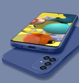 My choice Samsung Galaxy S21 Kwadratowe Silikonowe Etui - Miękkie Matowe Etui Płynne Niebieskie