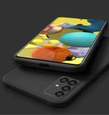 My choice Custodia quadrata in silicone per Samsung Galaxy A50 - Cover liquida morbida opaca nera