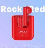 UMIDIGI Auricolari wireless Airbuds U con custodia di ricarica da 380 mAh - Auricolari touch control ENC con cancellazione del rumore Auricolari Bluetooth 5.1 TWS Auricolari Auricolari rossi