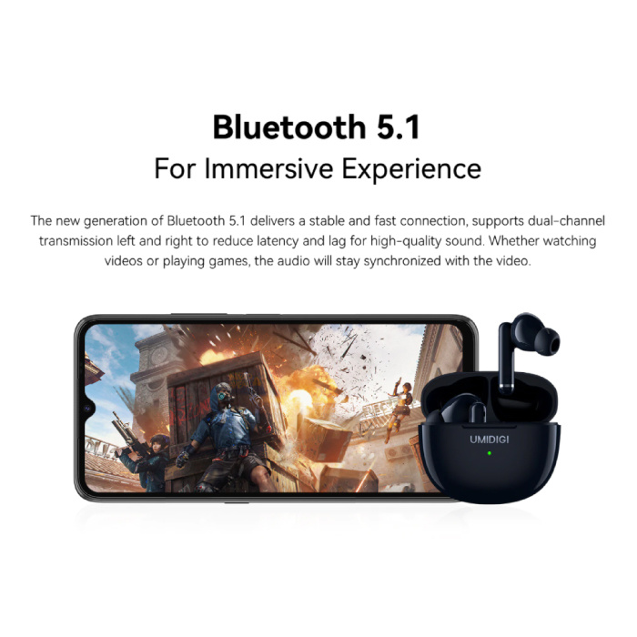 UMIDIGI Airbuds Pro Wireless Earbuds - ANC Noise Canceling Touch Control Earbuds TWS Bluetooth 5.1 Earphones Earbuds Earphones White