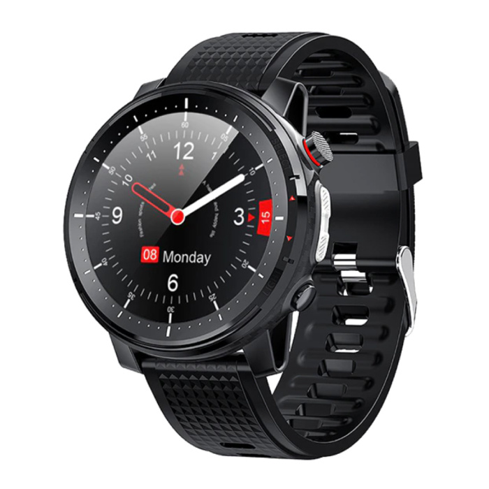 Smartwatch deportivo con monitor de frecuencia cardíaca - Fitness Sport Activity Tracker Reloj con correa de silicona iOS Android Negro
