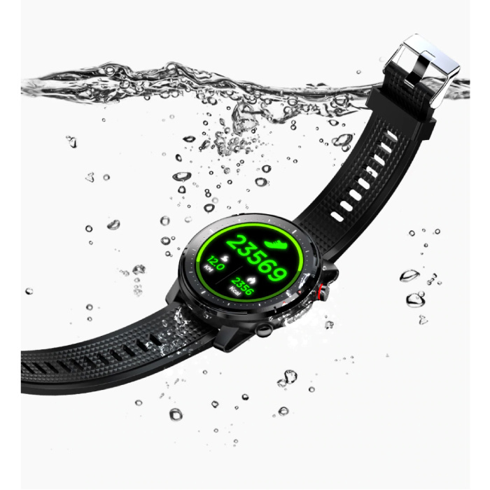 Melanda Sport Smartwatch avec moniteur de fréquence cardiaque - Fitness Sport Activity Tracker Bracelet en silicone Montre iOS Android Noir