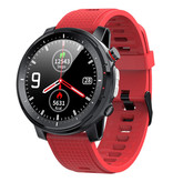 Melanda Sport Smartwatch with Heart Rate Monitor - Fitness Sport Activity Tracker Silicone Strap Watch iOS Android Red