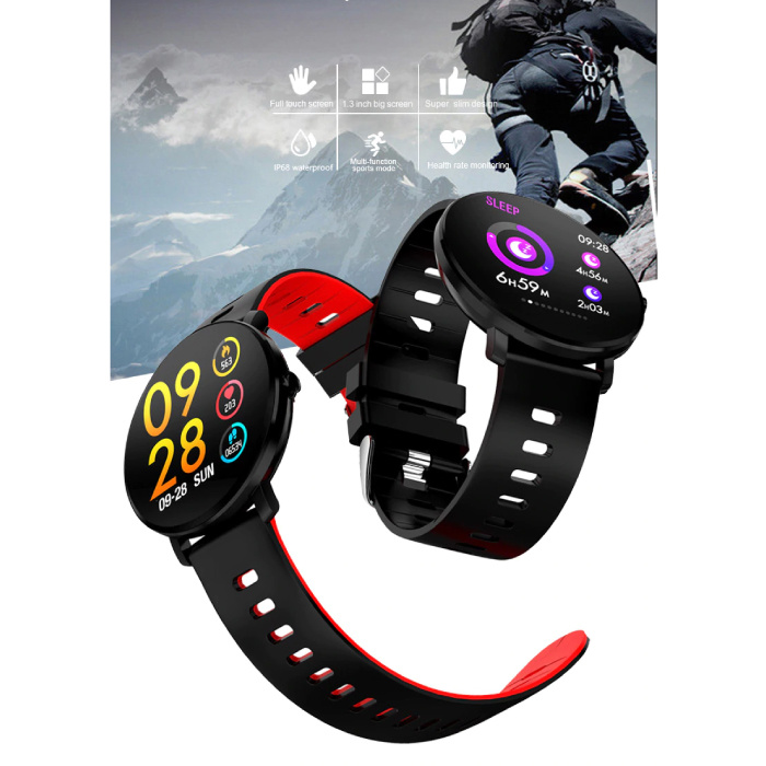 Sport Smartwatch IP68 - Bracelet en silicone pour suivi d'activité