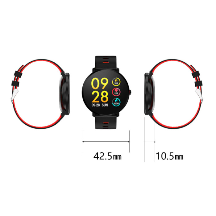 Sport Smartwatch IP68 - Bracelet en silicone pour suivi d'activité