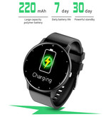 Lige 2021 Smartwatch avec moniteur de fréquence cardiaque - Fitness Sport Activity Tracker Bracelet en silicone Montre iOS Android Noir