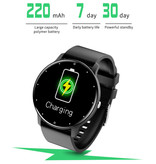 Lige 2021 Smartwatch con cardiofrequenzimetro - Fitness Sport Activity Tracker Cinturino in silicone Orologio iOS Android Nero