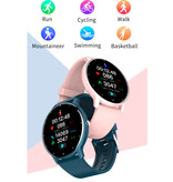Lige 2021 Smartwatch z pulsometrem - Fitness Sport Activity Tracker Silikonowy pasek do zegarka iOS Android Czarny