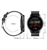 Lige 2021 Smartwatch mit Pulsmesser - Fitness Sport Activity Tracker Silikonarmbanduhr iOS Android Schwarz