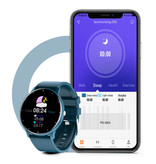 Lige 2021 Smartwatch mit Pulsmesser - Fitness Sport Activity Tracker Silikonarmbanduhr iOS Android Blau