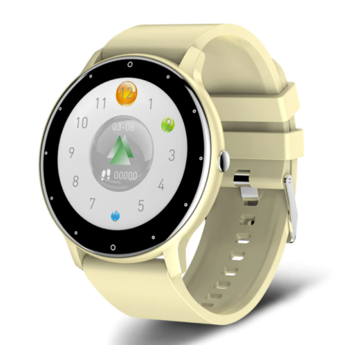 2021 Smartwatch con cardiofrequenzimetro - Fitness Sport Activity Tracker Cinturino in silicone Orologio iOS Android Giallo