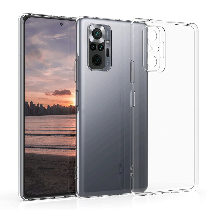 Custodia RonRun Per Xiaomi Redmi Note 10 Pro/10 Pro Max 4G, Cover Trasparente Con Effetto Sfumato (Blu/Rosa), TPU Antigiallo E Antiurto