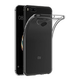 Luxddy Carcasa 360 ° de cuerpo completo para Xiaomi Mi A1 - Carcasa de silicona TPU transparente + Protector de pantalla PET