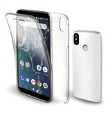 Luxddy Carcasa 360 ° de cuerpo completo para Xiaomi Mi A1 - Carcasa de silicona TPU transparente + Protector de pantalla PET
