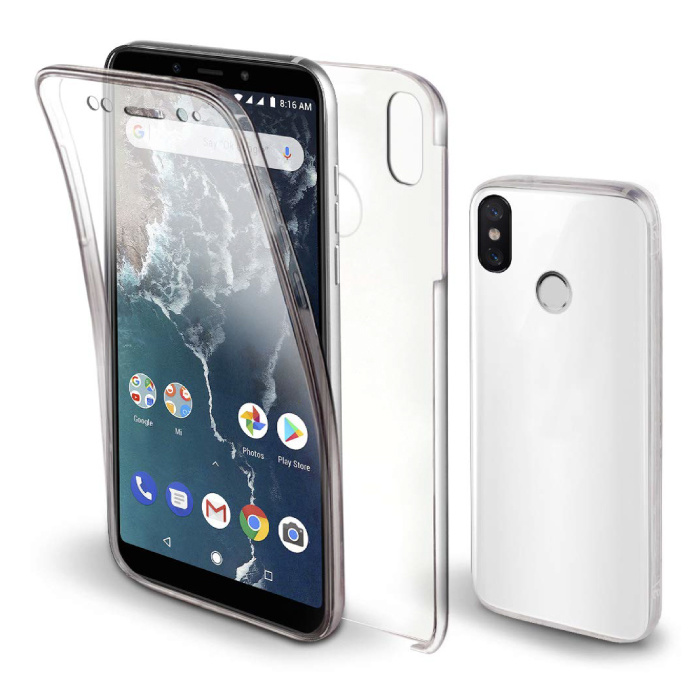 Luxddy Custodia a 360° per Xiaomi Mi A1 Full Body - Custodia in silicone TPU trasparente + Pellicola salvaschermo in PET