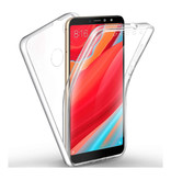 Luxddy Carcasa 360 ° de cuerpo completo para Xiaomi Mi A2 - Carcasa de silicona TPU transparente + Protector de pantalla PET