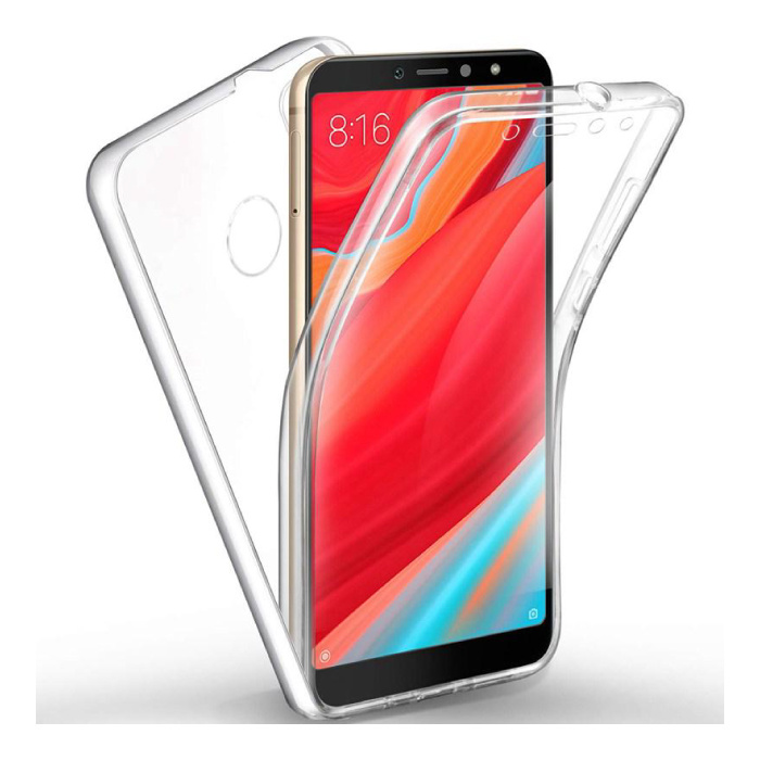 Carcasa 360 ° de cuerpo completo para Xiaomi Mi A2 - Carcasa de silicona TPU transparente de protección completa + Protector de pantalla PET