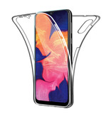 Luxddy Carcasa 360 ° de cuerpo completo para Xiaomi Mi A3 Lite - Carcasa de silicona TPU transparente + Protector de pantalla PET