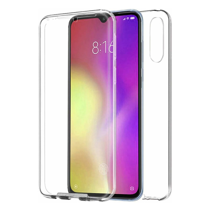 Carcasa 360 ° de cuerpo completo para Xiaomi Mi 9 - Carcasa de silicona TPU transparente de protección completa + Protector de pantalla PET