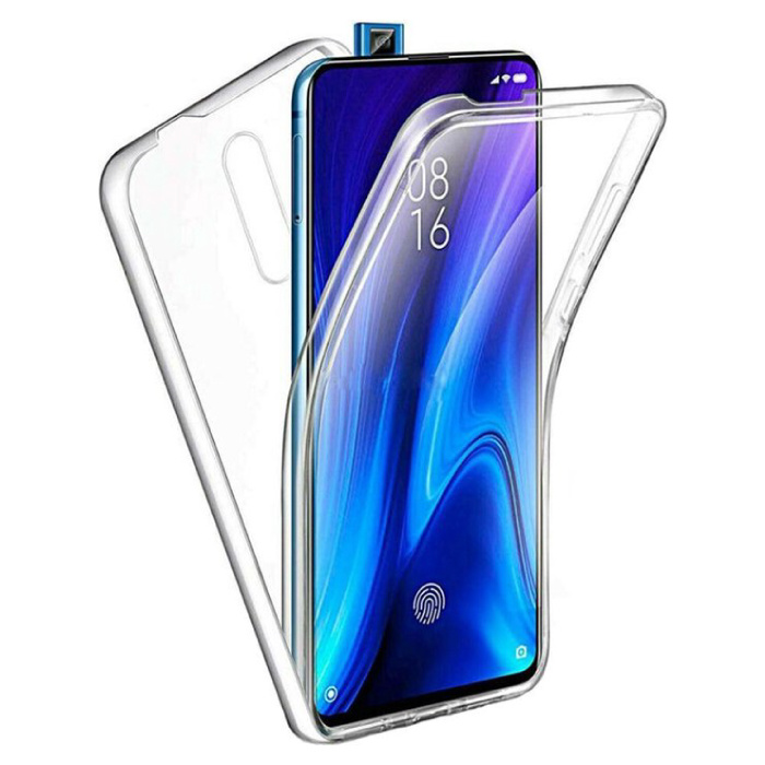 Xiaomi Mi 9T Full Body 360 ° Case - Pełna ochrona Przezroczysty silikonowy futerał TPU + folia ochronna PET