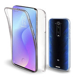 Luxddy Carcasa 360 ° de cuerpo completo para Xiaomi Mi 9T - Carcasa de silicona TPU transparente + Protector de pantalla PET