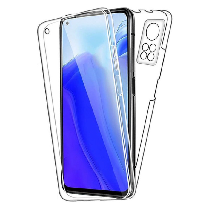 Xiaomi Mi 10T Full Body 360 ° Case - Pełna ochrona Przezroczysty silikonowy futerał TPU + folia ochronna na ekran PET