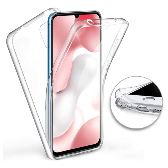 Carcasa 360 ° de cuerpo completo para Xiaomi Mi 10 Lite - Carcasa de silicona TPU transparente de protección completa + Protector de pantalla PET