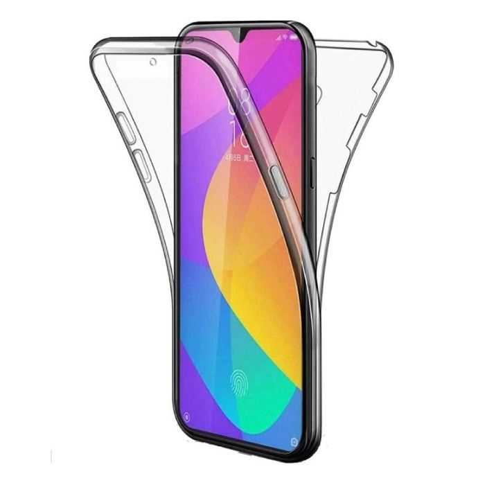 Luxddy Xiaomi Mi Note 10 Carcasa 360 ° de cuerpo completo - Carcasa de silicona TPU transparente de protección completa + Protector de pantalla PET