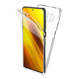 Luxddy Custodia a 360° per Xiaomi Poco X3 NFC Full Body - Custodia in silicone TPU trasparente + Pellicola salvaschermo in PET