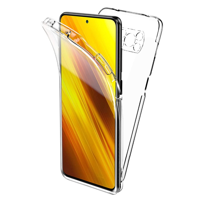 Custodia a 360° per Xiaomi Poco X3 Pro Full Body - Custodia in silicone TPU trasparente a protezione totale + Pellicola salvaschermo in PET