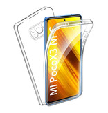 Luxddy Carcasa 360 ° de cuerpo completo para Xiaomi Poco M3 - Carcasa de silicona TPU transparente de protección completa + Protector de pantalla PET