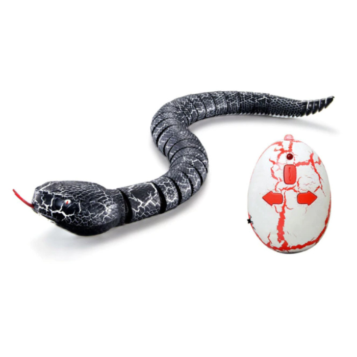 RC Cobra Viper with Remote Control - Snake Toy Controllable Robot Animal Black & White