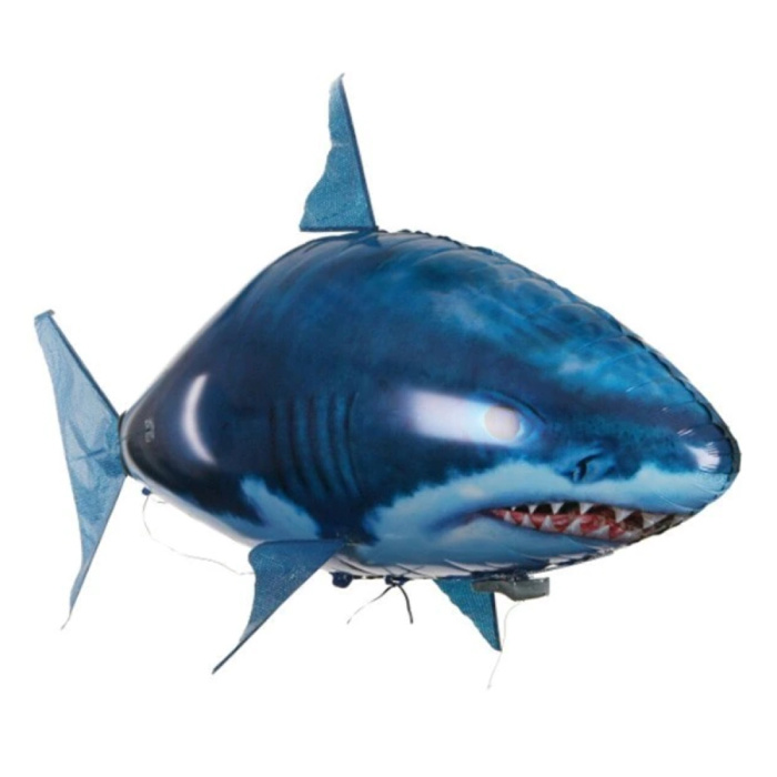 Drone gonflable de ballon de requin de RC avec la télécommande - jouet contrôlable de robot poisson animal bleu