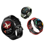 PrettyLittle Montre intelligente MT-3 avec haut-parleur et moniteur de fréquence cardiaque - Montre de suivi d'activité sportive et de fitness avec bracelet en gel de silice iOS Android Noir