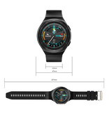 PrettyLittle MT-3 Smartwatch con altavoz y monitor de frecuencia cardíaca - Fitness Sport Activity Tracker Reloj con correa de gel de sílice iOS Android Negro