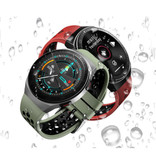 PrettyLittle Montre intelligente MT-3 avec haut-parleur et moniteur de fréquence cardiaque - Montre de suivi d'activité sportive et bracelet en gel de silice iOS Android Vert