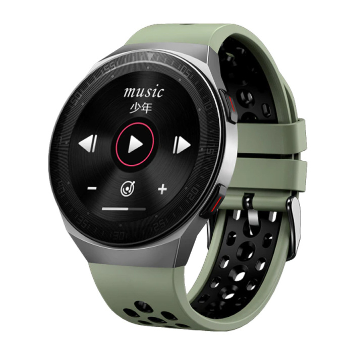 MT-3 Smartwatch con altavoz y monitor de frecuencia cardíaca - Fitness Sport Activity Tracker Reloj con correa de gel de sílice iOS Android Verde