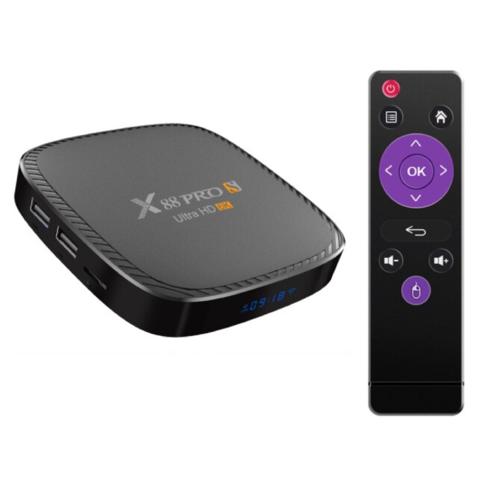 X88S TV Box Lettore multimediale Android 10 - Bluetooth 5.0 - Kodi - 6K - 4 GB di RAM - 32 GB di spazio di archiviazione