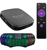 Transpeed X88S TV Box Media Player Android 10 avec clavier RGB sans fil - Bluetooth 5.0 - Kodi - 6K - 4 Go de RAM - 128 Go de stockage