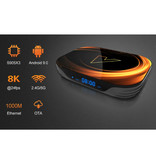 Vontar X3 TV Box Lettore multimediale Android 9.0 Kodi con tastiera RGB wireless - Bluetooth 4.0 - 8K - 4 GB di RAM - 32 GB di spazio di archiviazione