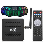 Vontar TOX1 TV Box Mediaspeler Android 9.0 Kodi met Draadloos RGB Toetsenbord - Bluetooth 4.2 - 4K - 4GB RAM - 32GB Opslagruimte