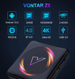 Vontar Lettore multimediale Z5 TV Box Android 10.0 Kodi - 4K - 2 GB di RAM - 16 GB di spazio di archiviazione