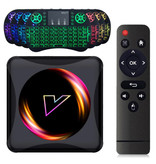 Vontar Odtwarzacz multimedialny Z5 TV Box Android 10.0 Kodi z bezprzewodową klawiaturą RGB - 4K - 4GB RAM - 64GB Storage