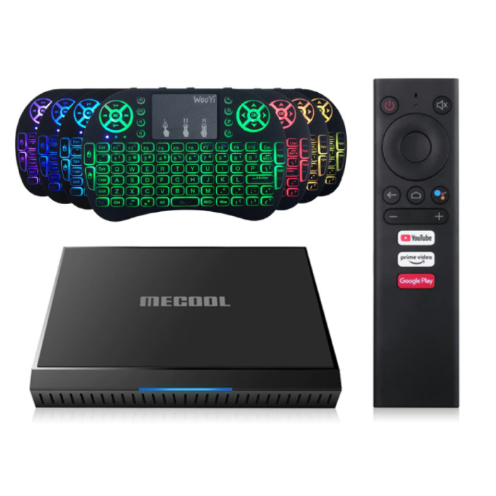 KM6 TV Box Media Player Android 10.0 Kodi z bezprzewodową klawiaturą RGB - Bluetooth 4.2 - 4K HDR - 2 GB RAM - 16 GB pamięci