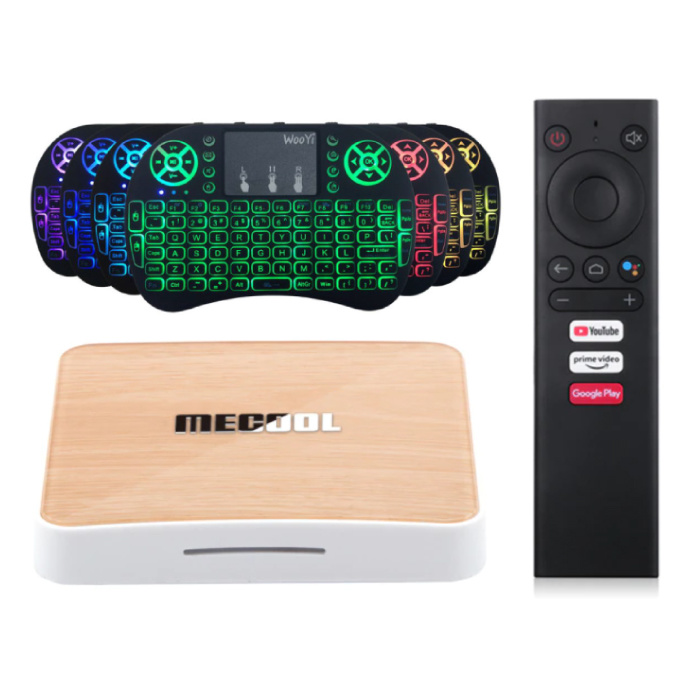 KM6 TV Box Media Player Android 10.0 Kodi con teclado RGB inalámbrico - Bluetooth 5.0 - 4K HDR - 4GB RAM - 64GB de almacenamiento