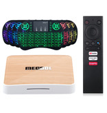 Mecool KM6 TV Box Mediaspeler Android 10.0 Kodi met Draadloos RGB Toetsenbord - Bluetooth 5.0 - 4K HDR - 4GB RAM - 32GB Opslagruimte