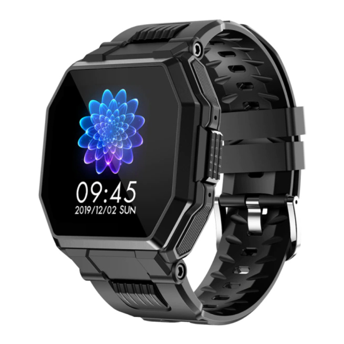 Reloj inteligente S9 con cable de carga magnético - Fitness Sport Activity Tracker Reloj con correa de gel de sílice iOS Android Negro